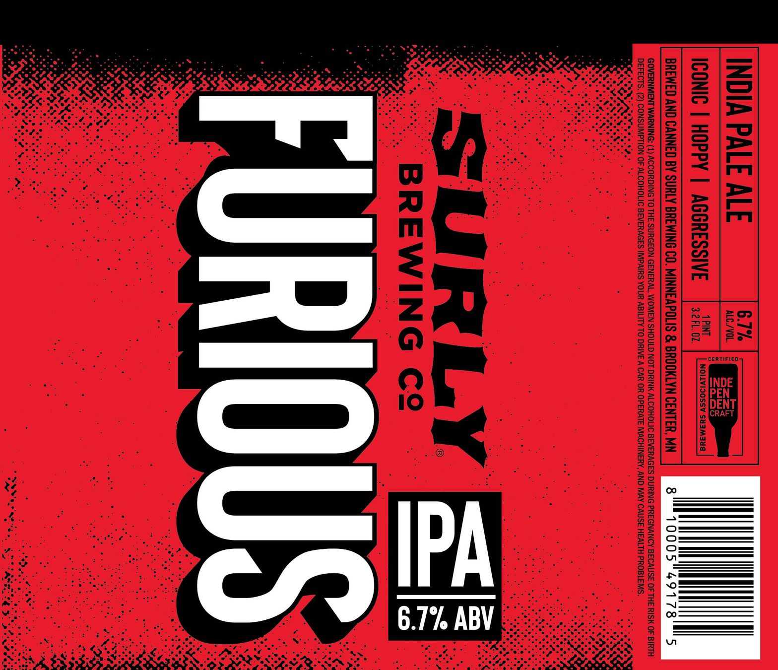 Furious IPA label