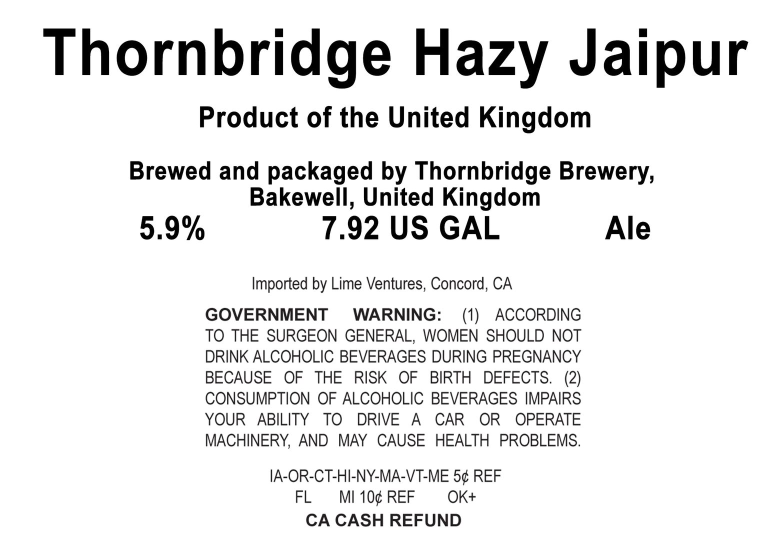Thornbridge Hazy Jaipur label