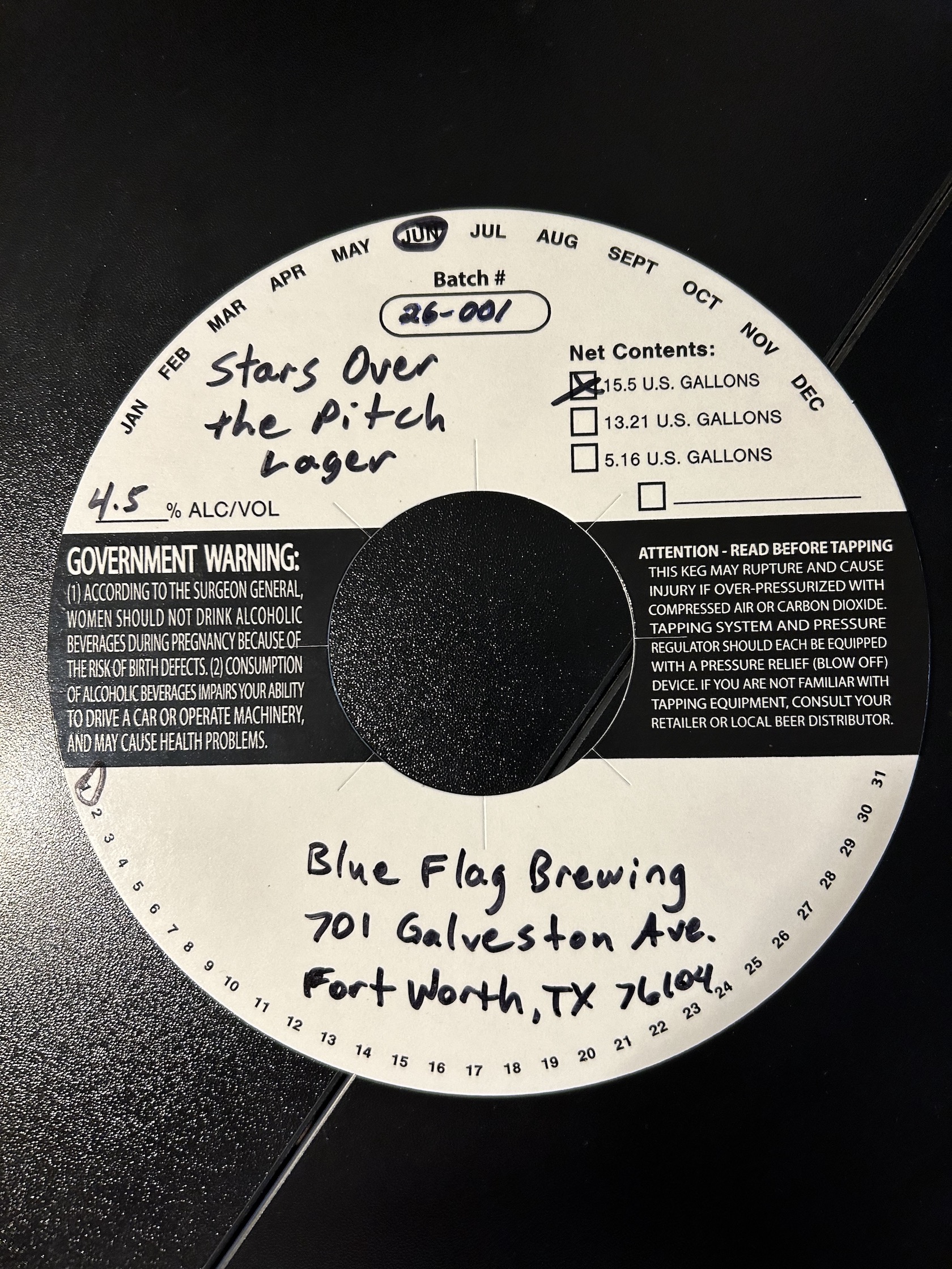 Stars Over the Pitch Lager label