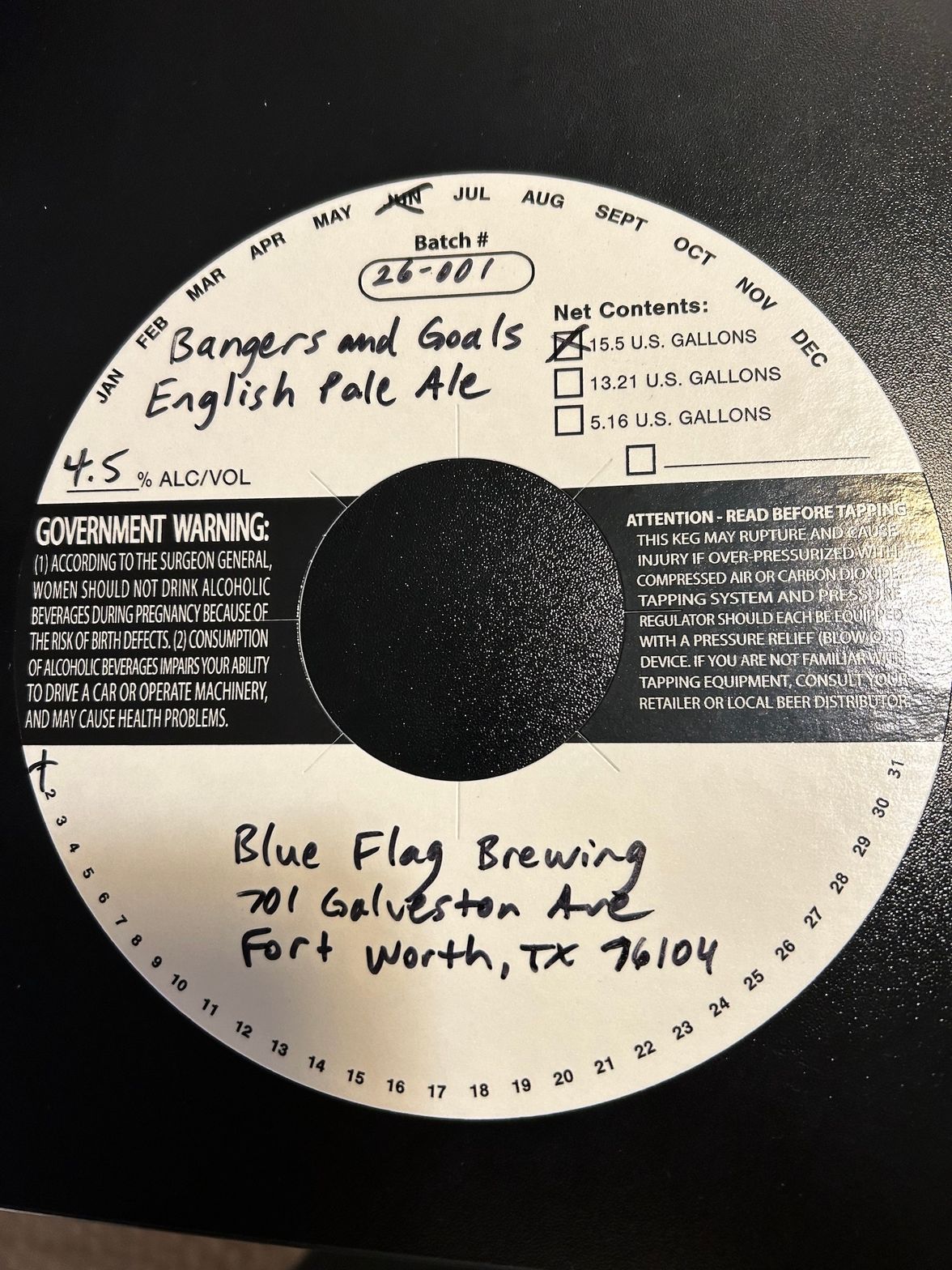 Bangers and Goals English Pale Ale label