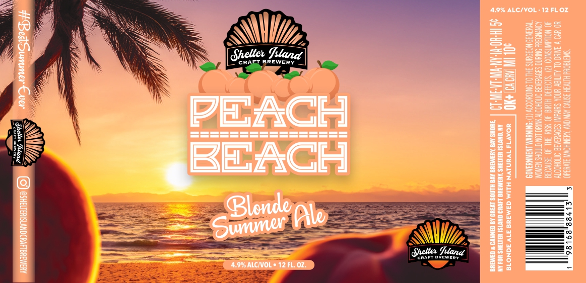 Peach Beach Blonde Summer Ale label