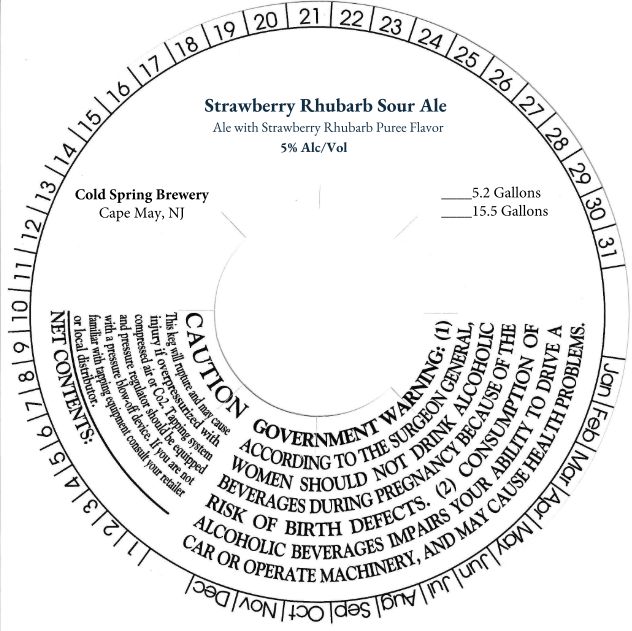 Strawberry Rhubarb Sour Ale label