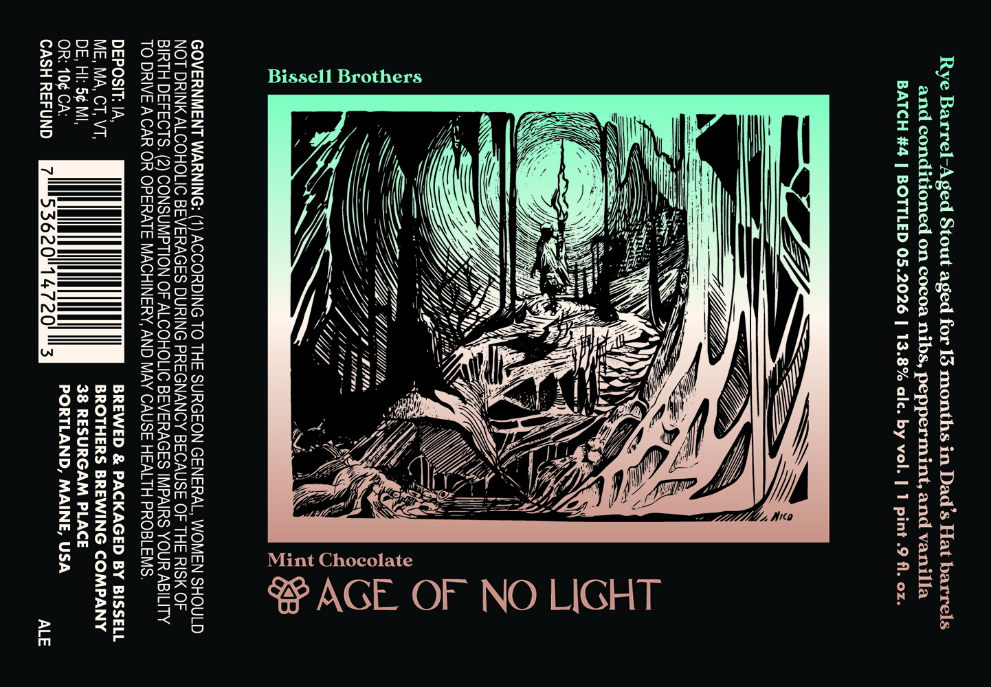 Mint Chocolate Age of No Light label