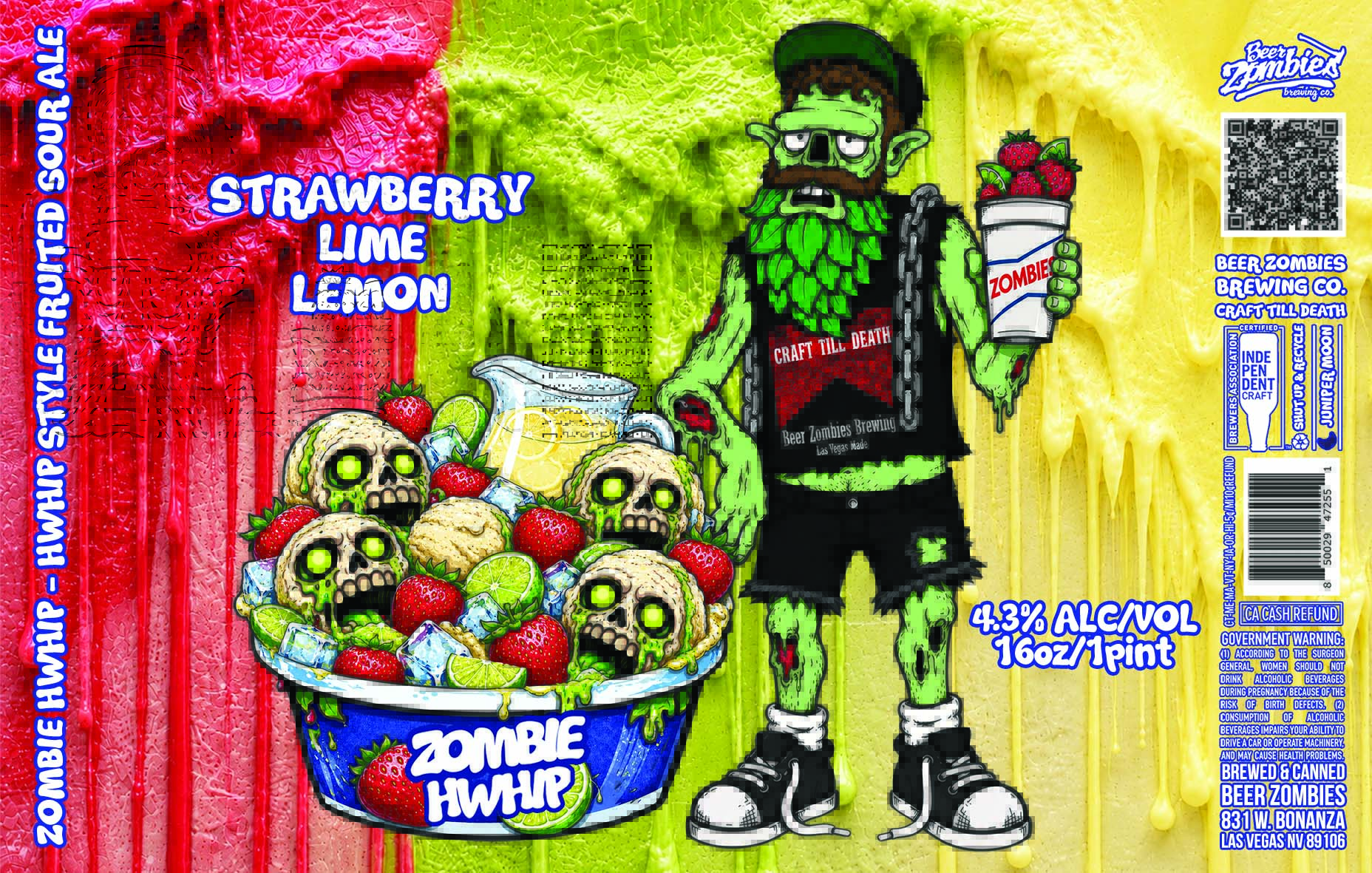 Zombie Hwhip: Strawberry Lime Lemon label