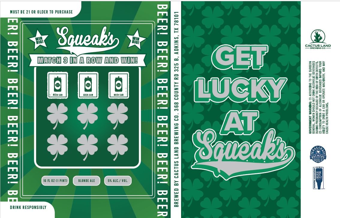 Get Lucky At Squeak's label