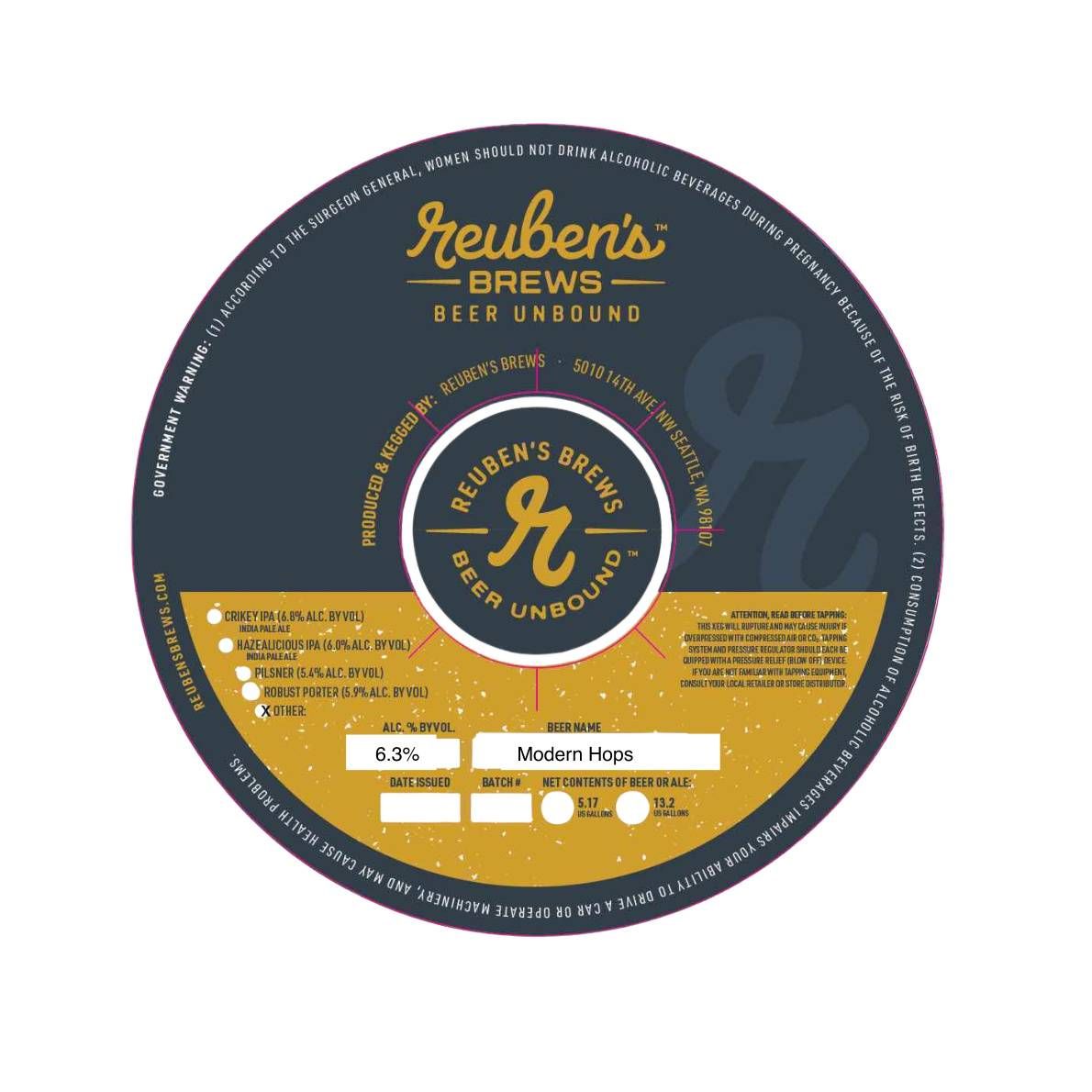Modern Hops label