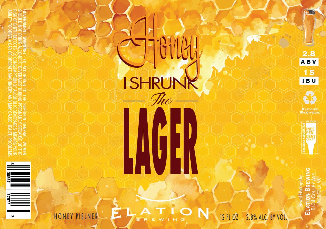 Honey I Shrunk the Lager label