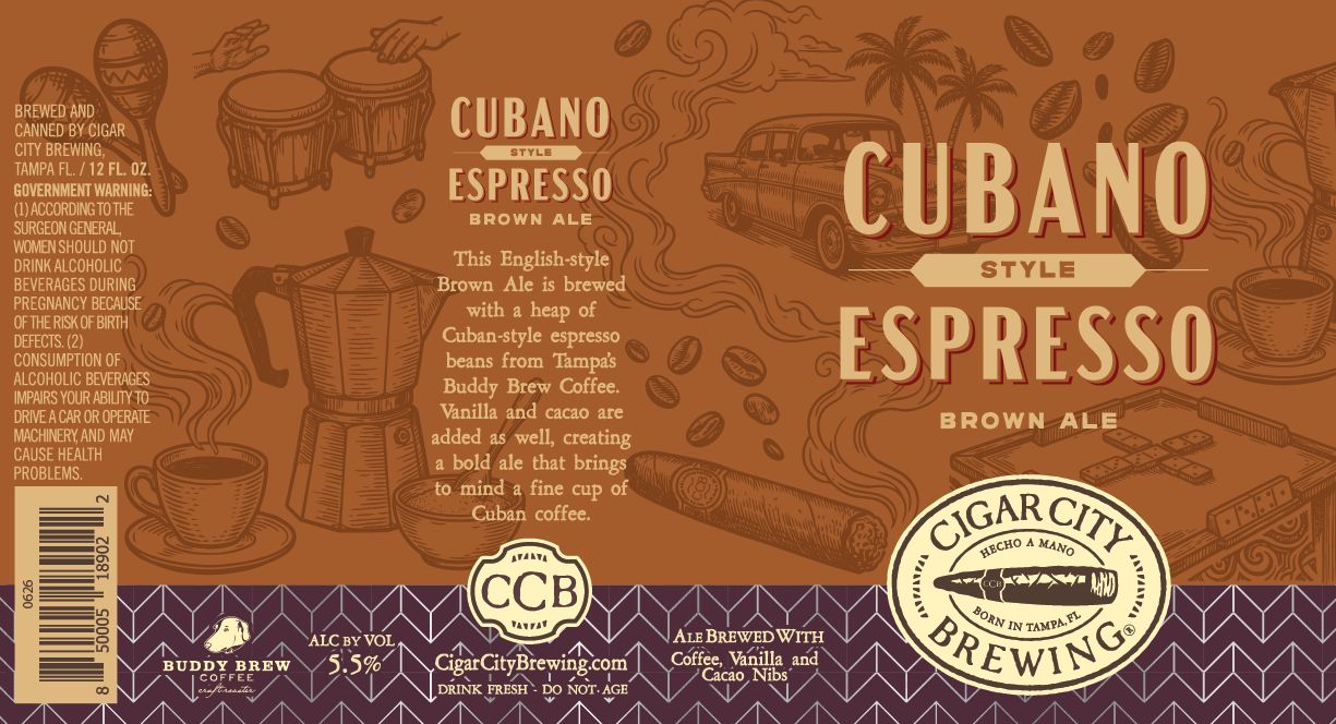 Cubano Style Espresso label