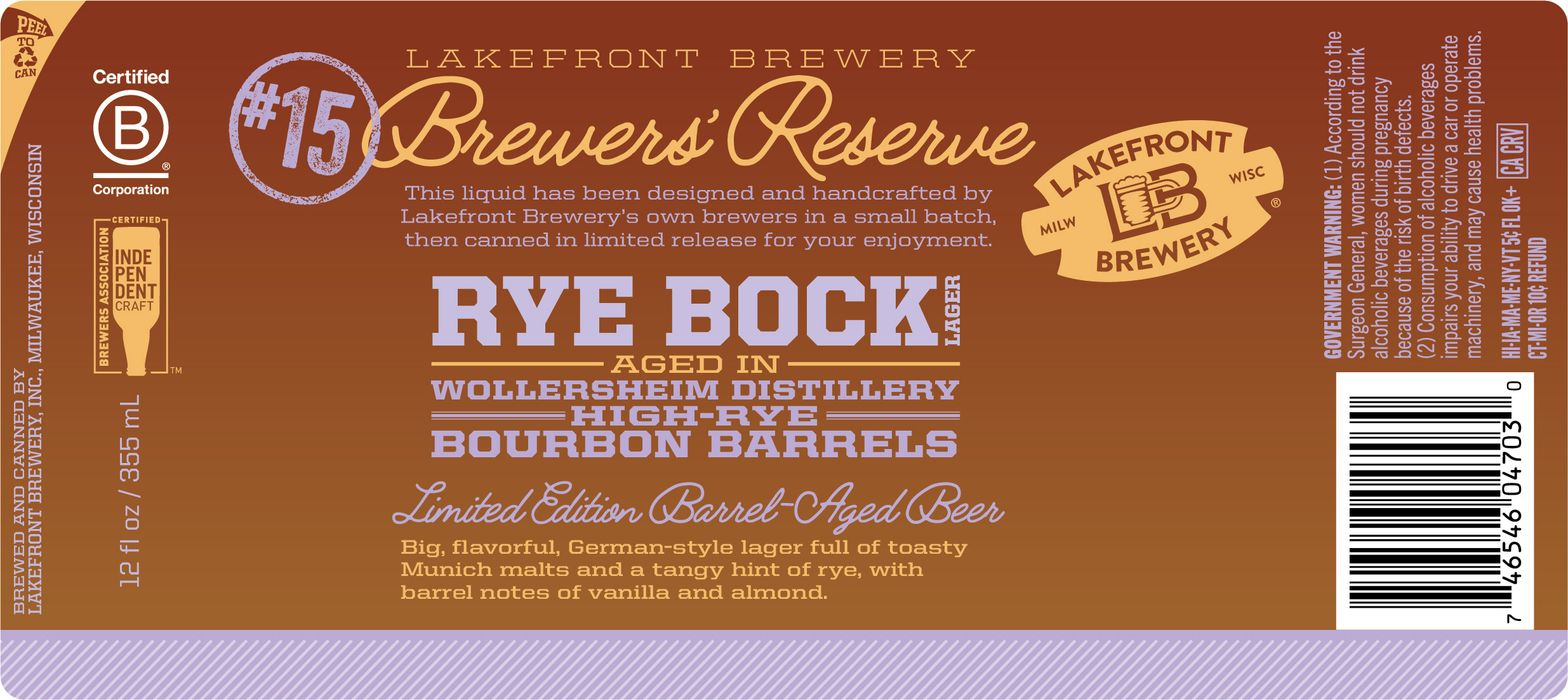 Brewers' Reserve #15 Rye Bock Lager label