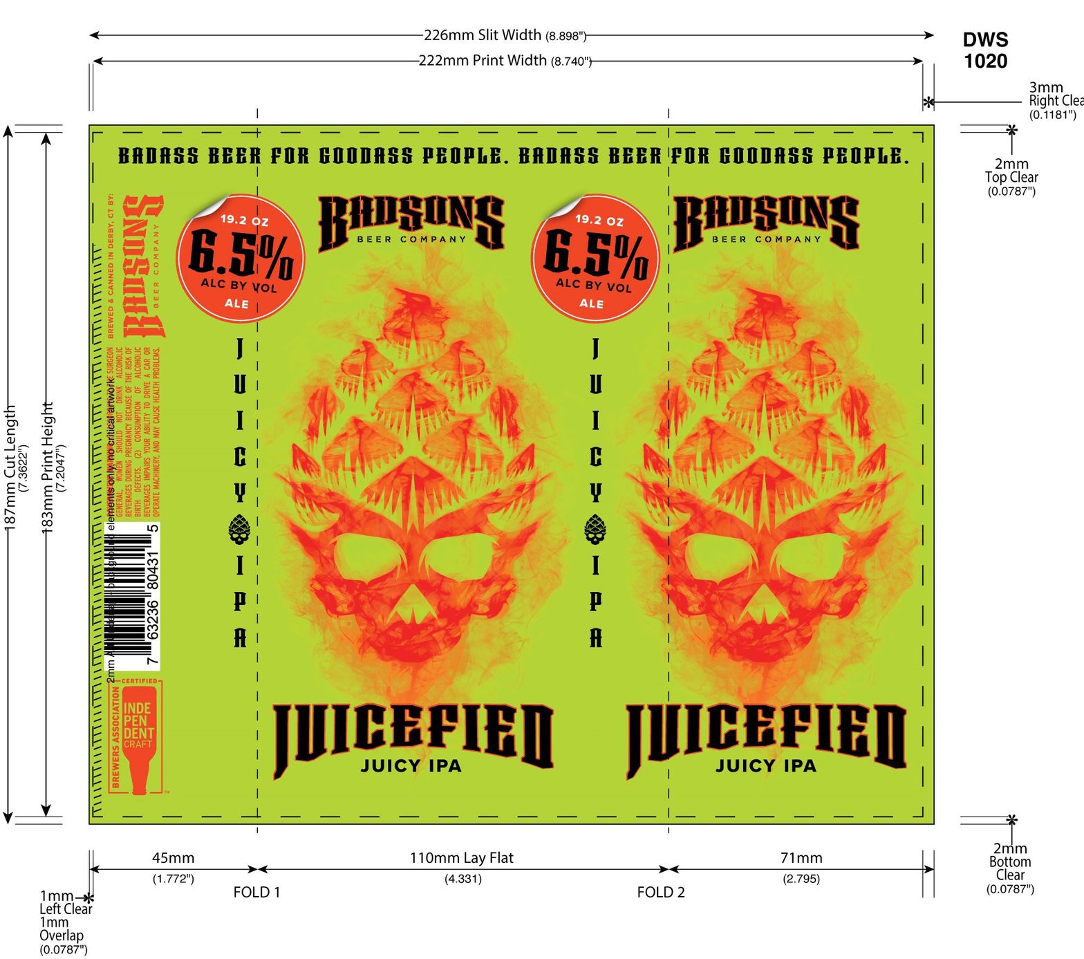 Juicefied Juicy IPA label