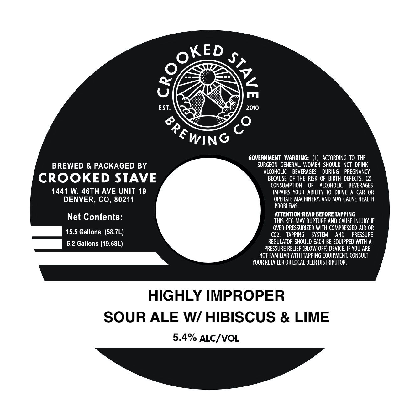 Highly Improper Sour Ale W/ Hibiscus & Lime label