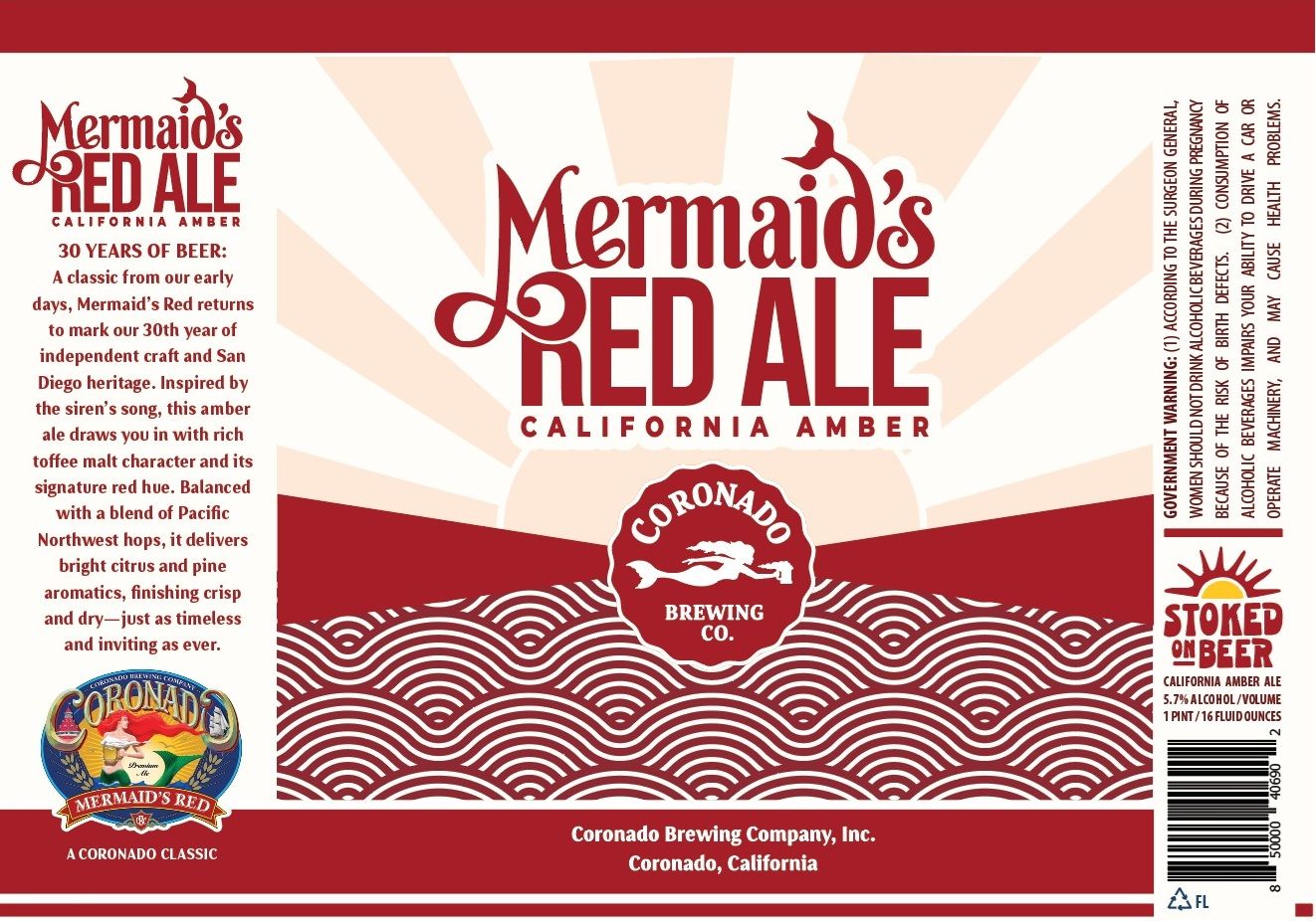 Mermaid's Red Ale label