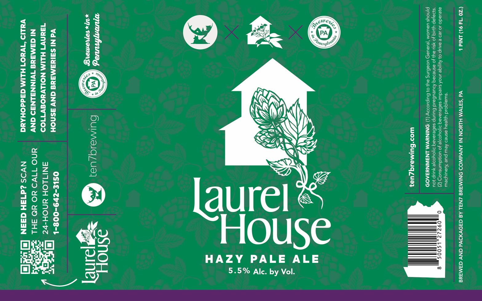 Laurel House Hazy Pale Ale label