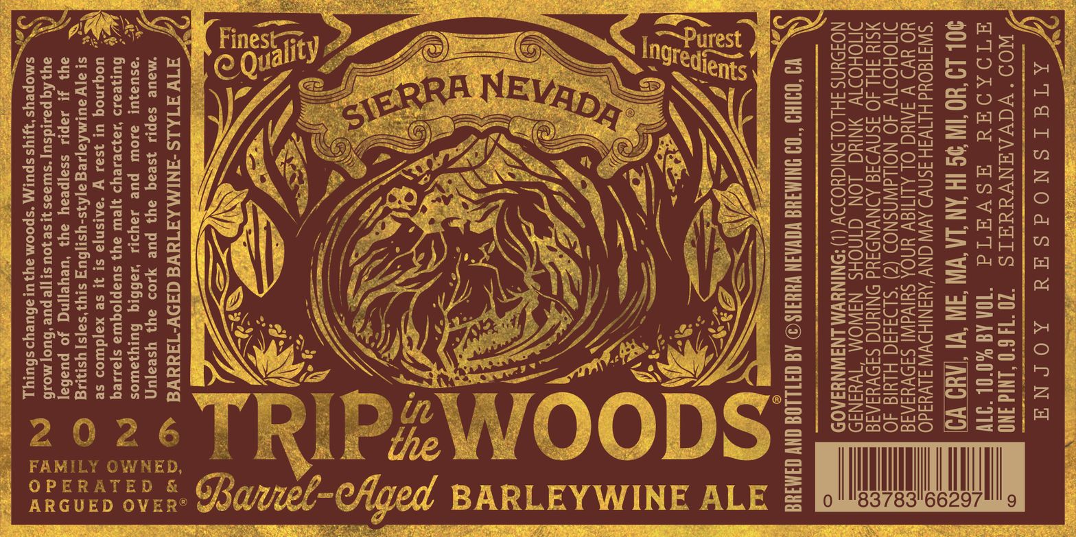 Trip in the Woods Barrel-Aged Barleywine label