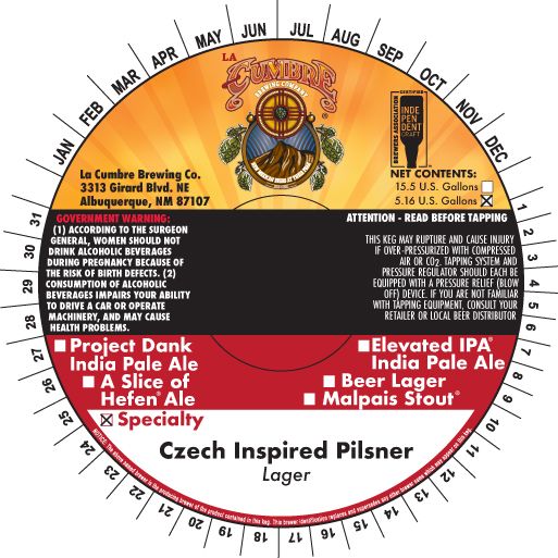 Czech Inspired Pilsner label