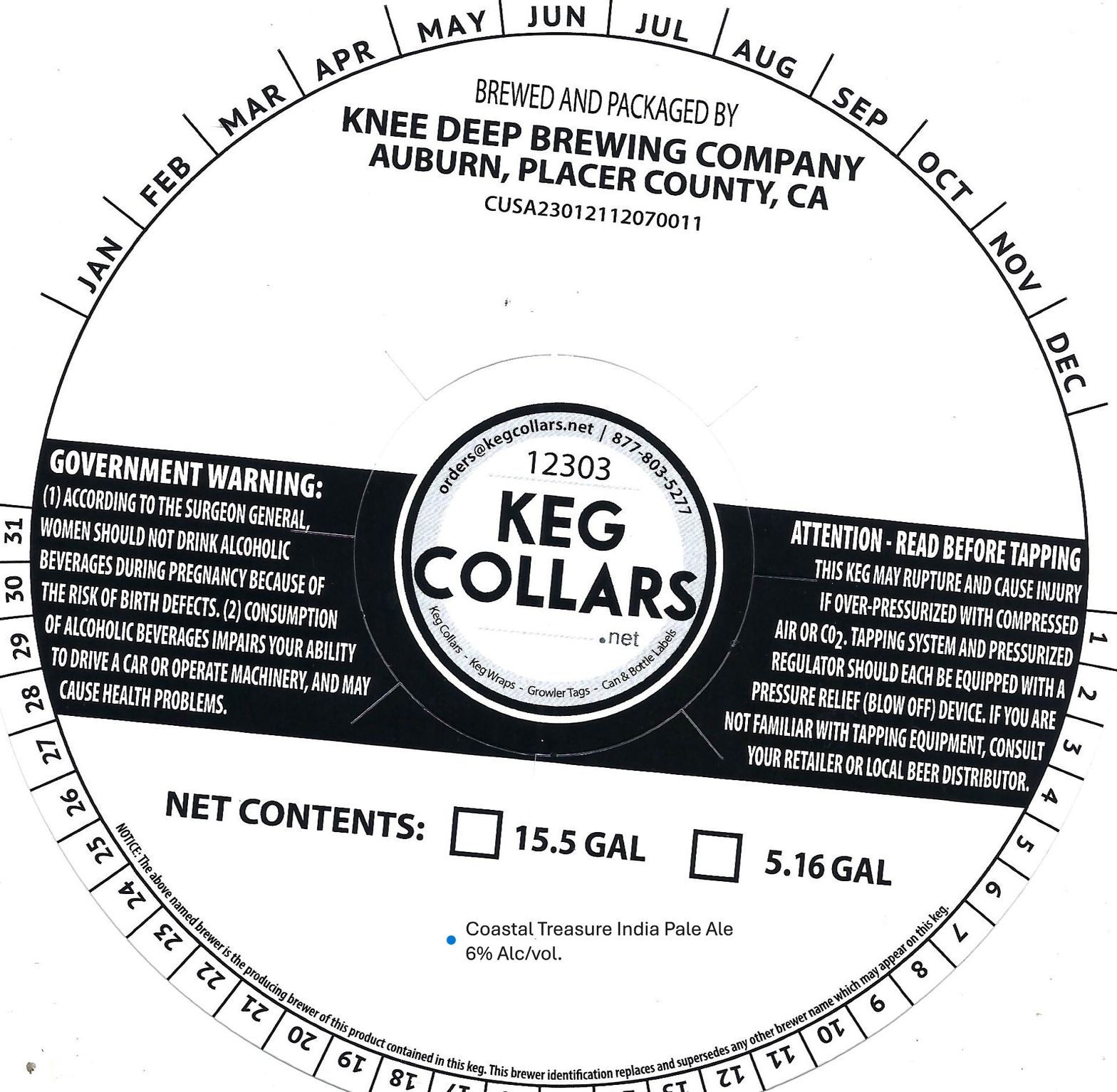 Coastal Treasure India Pale Ale label