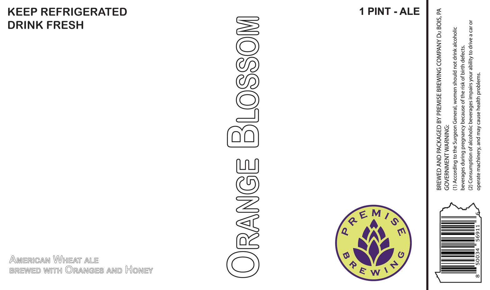 Orange Blossom Wheat label