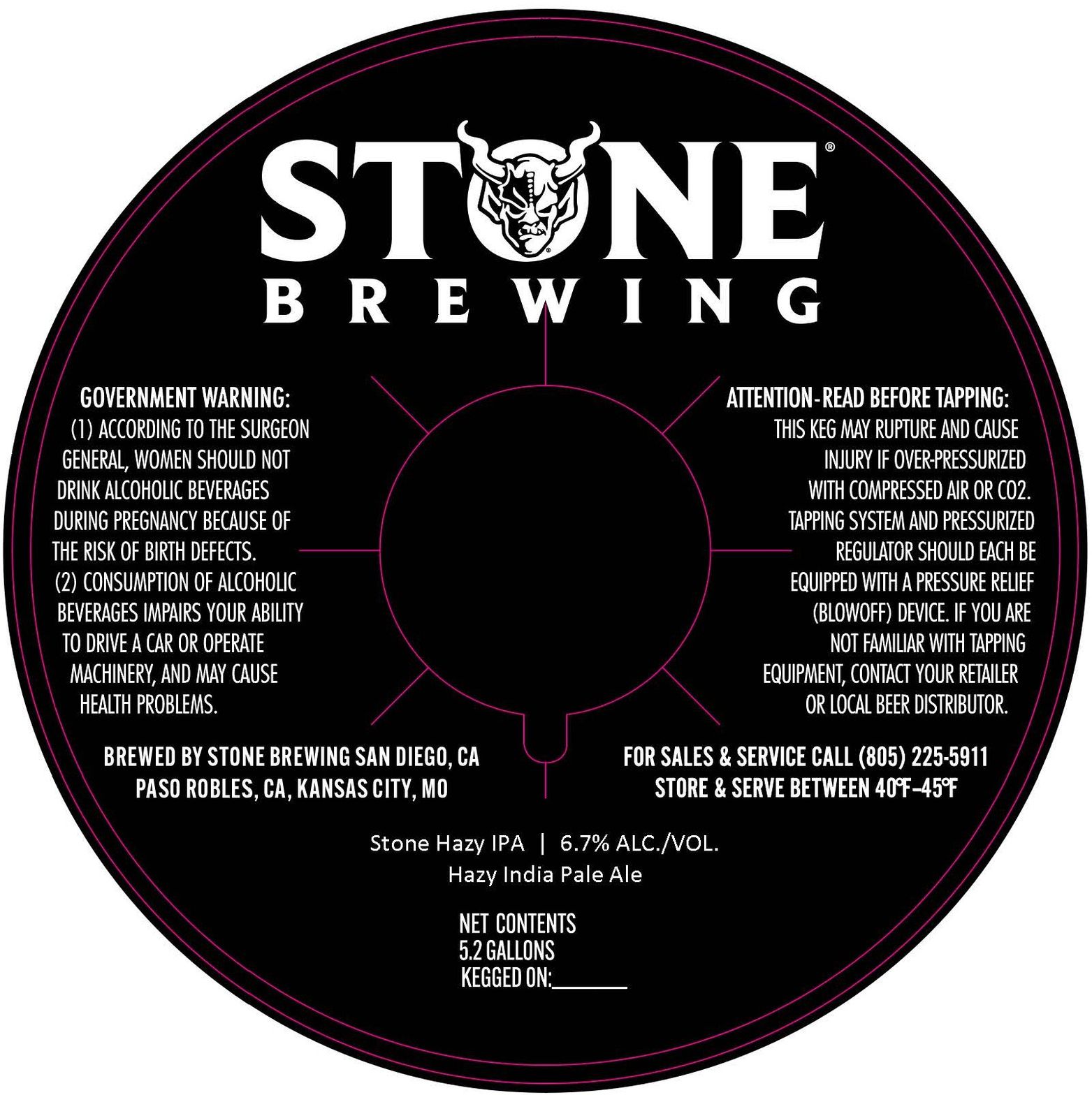 Stone Hazy IPA label