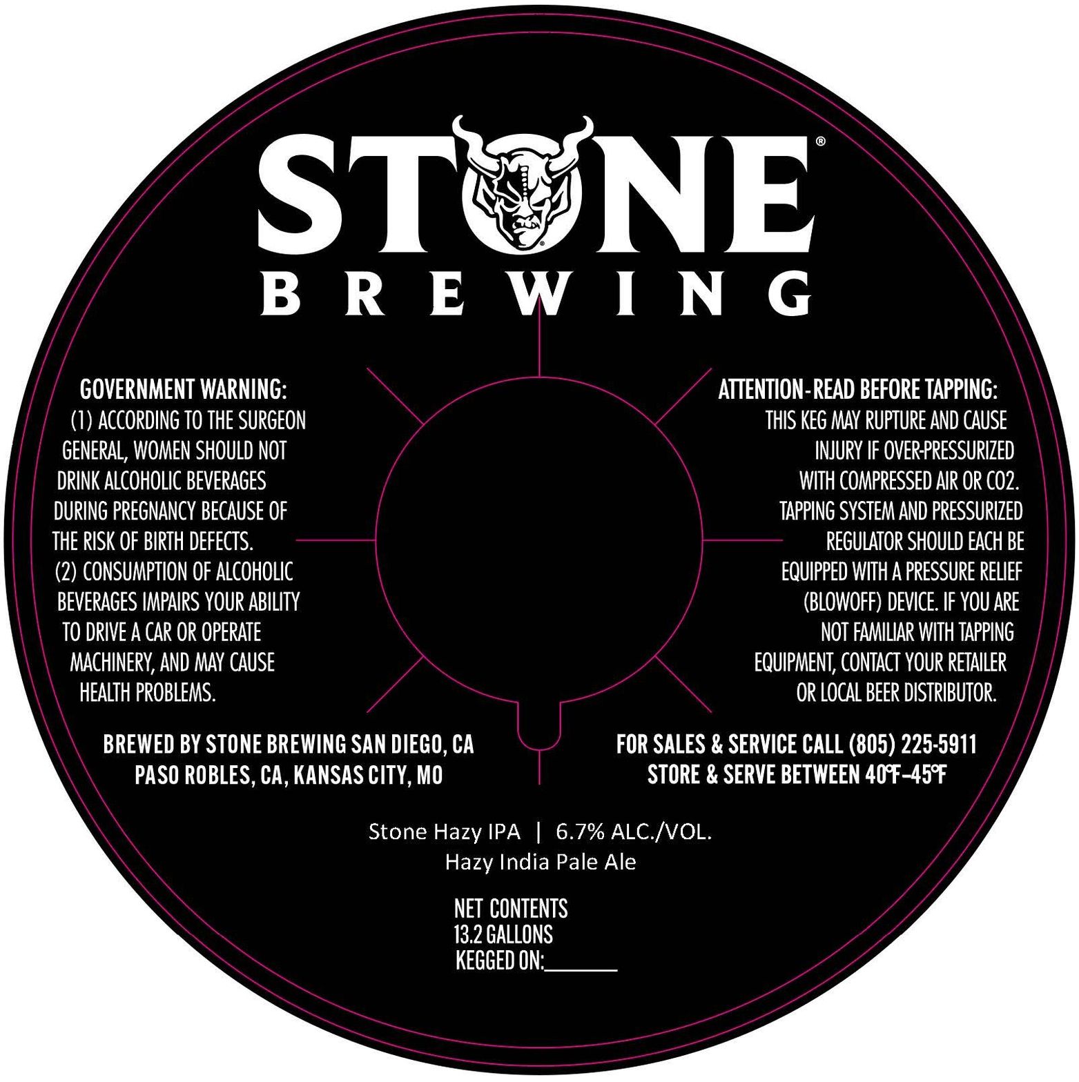 Stone Hazy IPA label