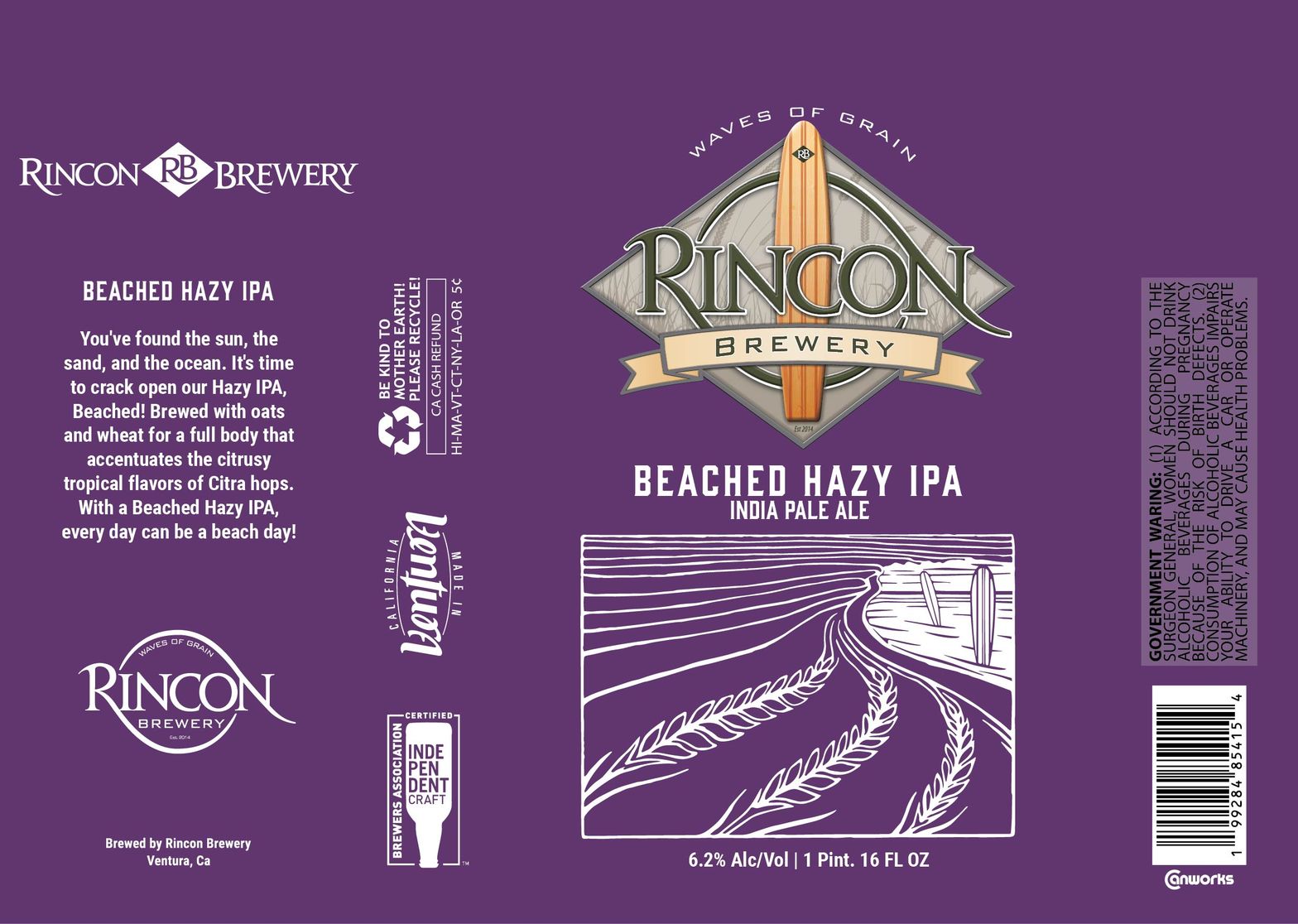 Beached Hazy IPA label