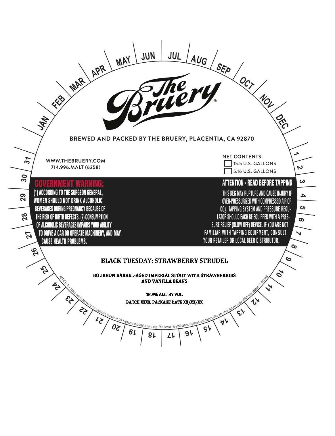 Black Tuesday: Strawberry Strudel label