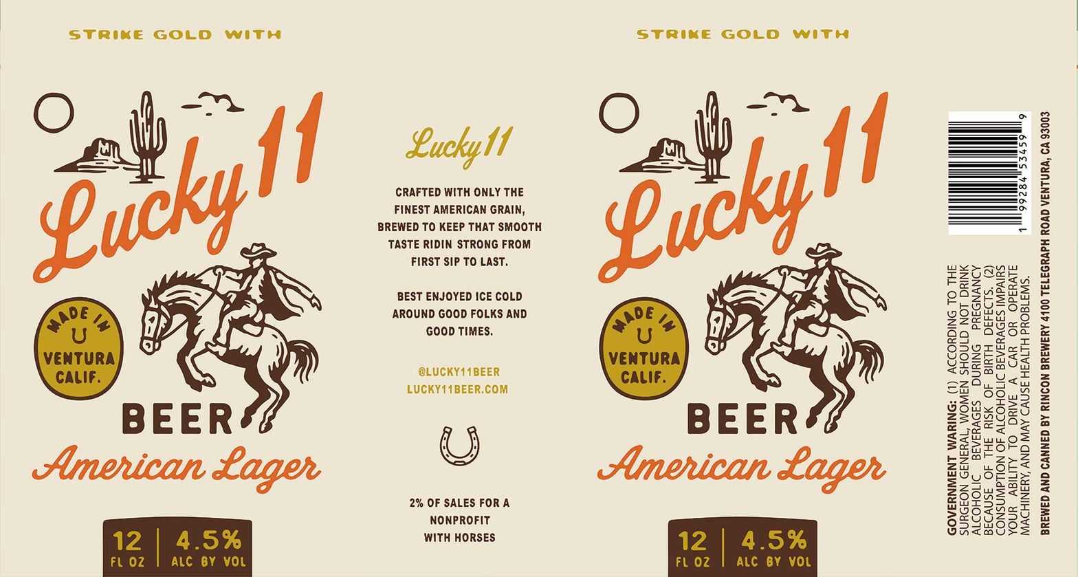 Lucky 11 Beer label