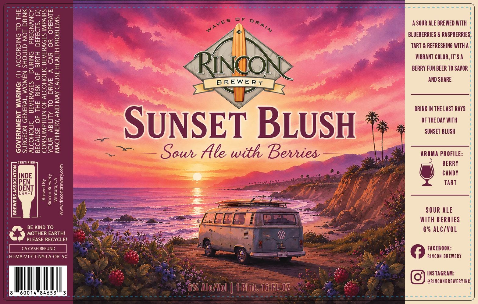 Sunset Blush label