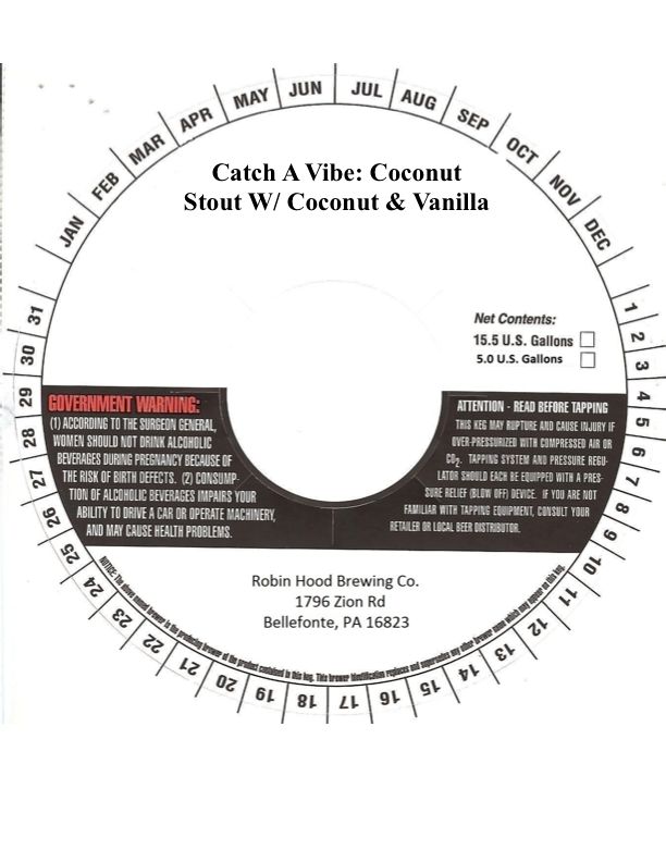 Catch A Vibe: Coconut Stout W/ Coconut & Vanilla label