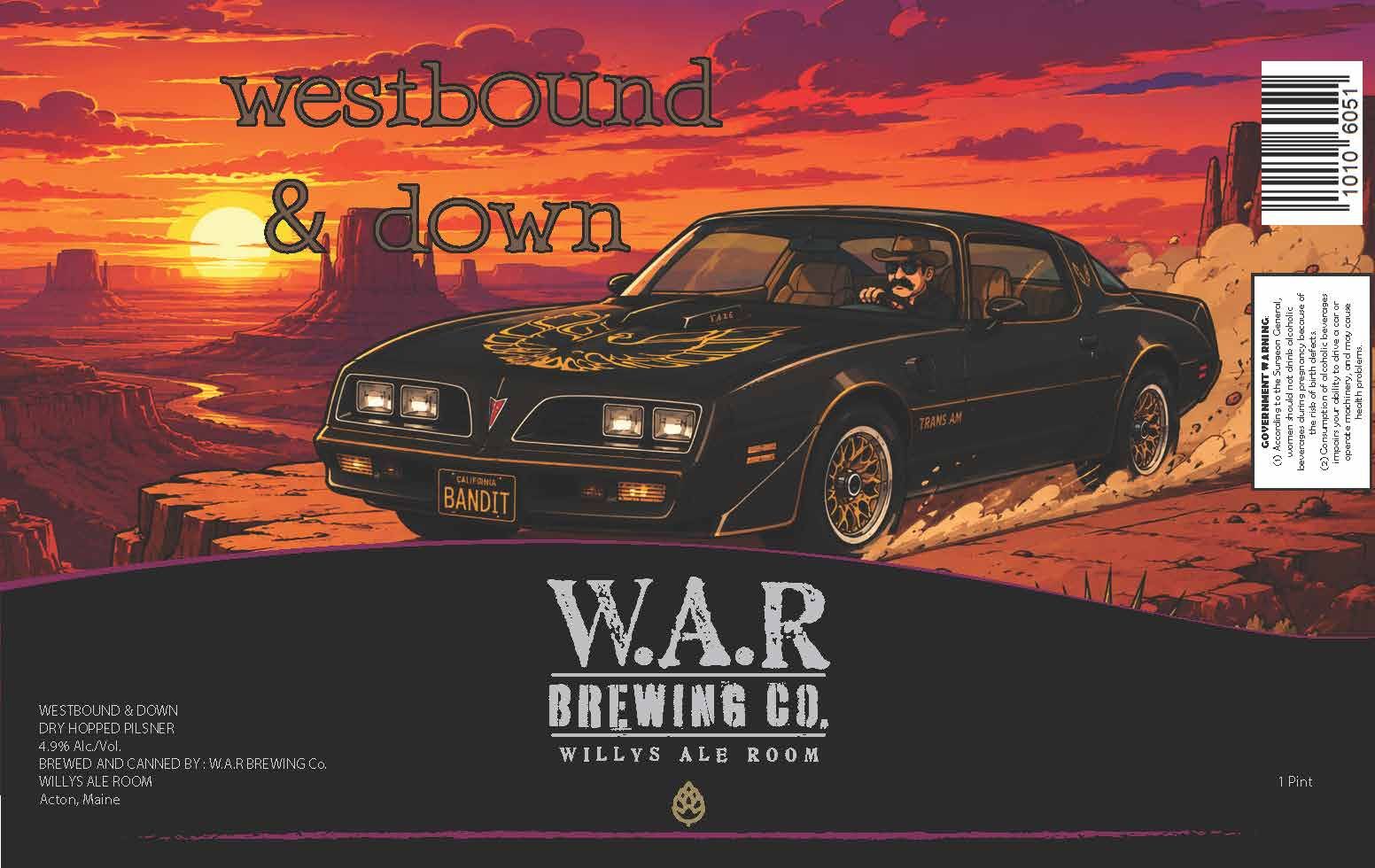 Westbound & Down label
