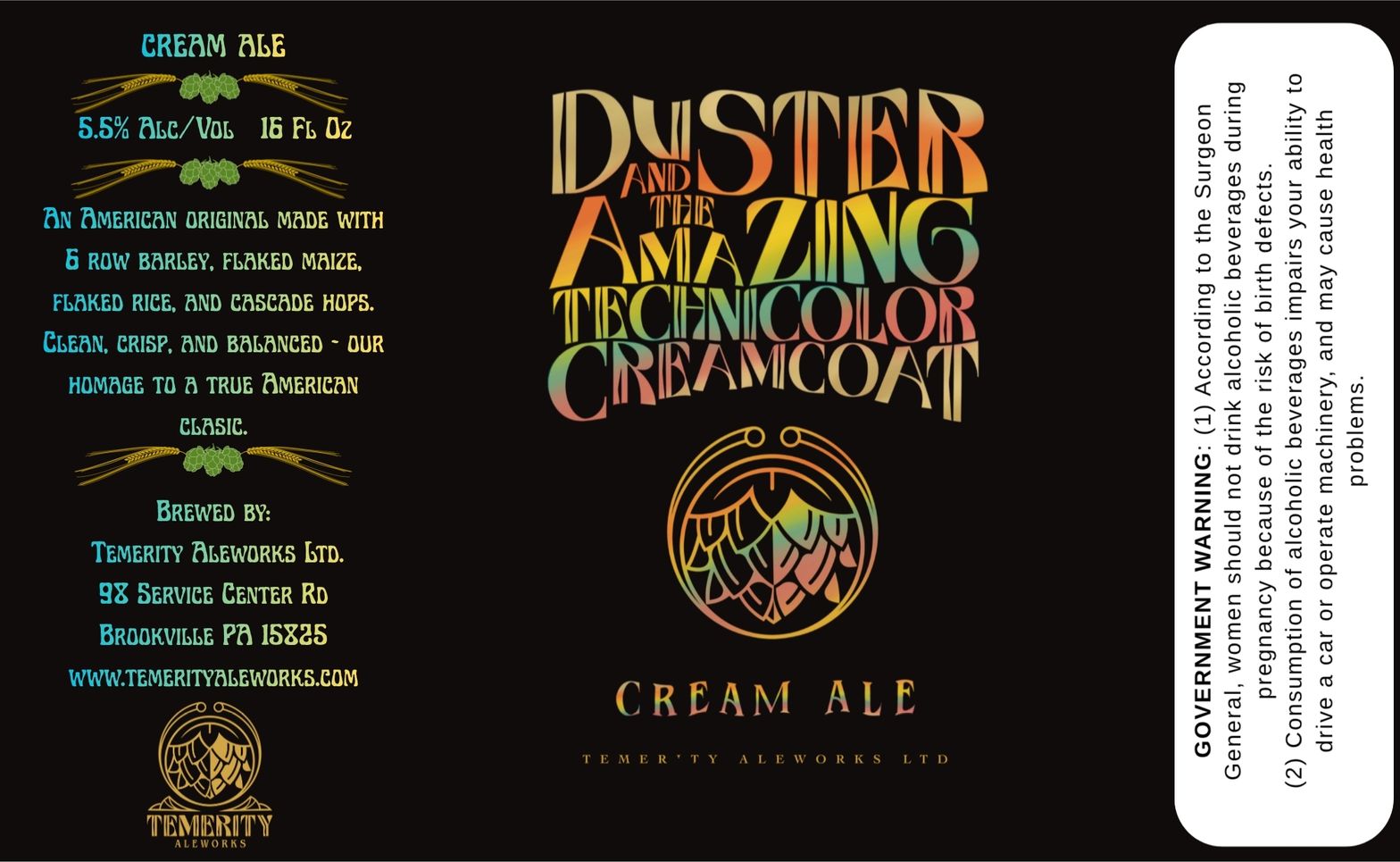 Duster and the Amazing Technicolor Creamcoat label