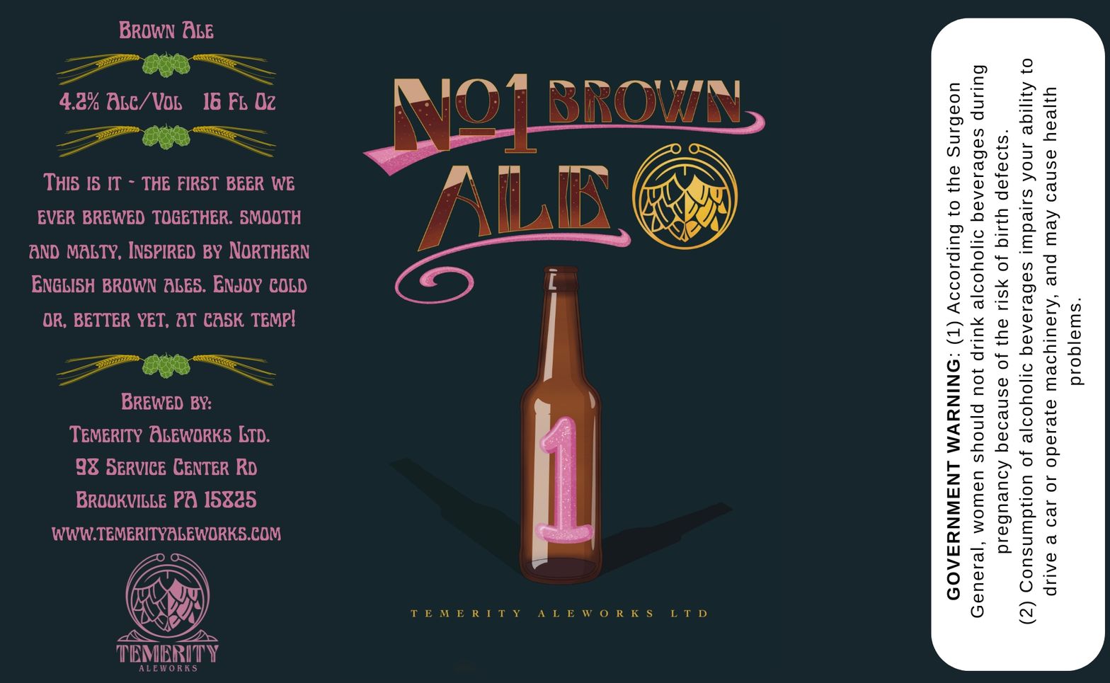 No. 1 Brown Ale label