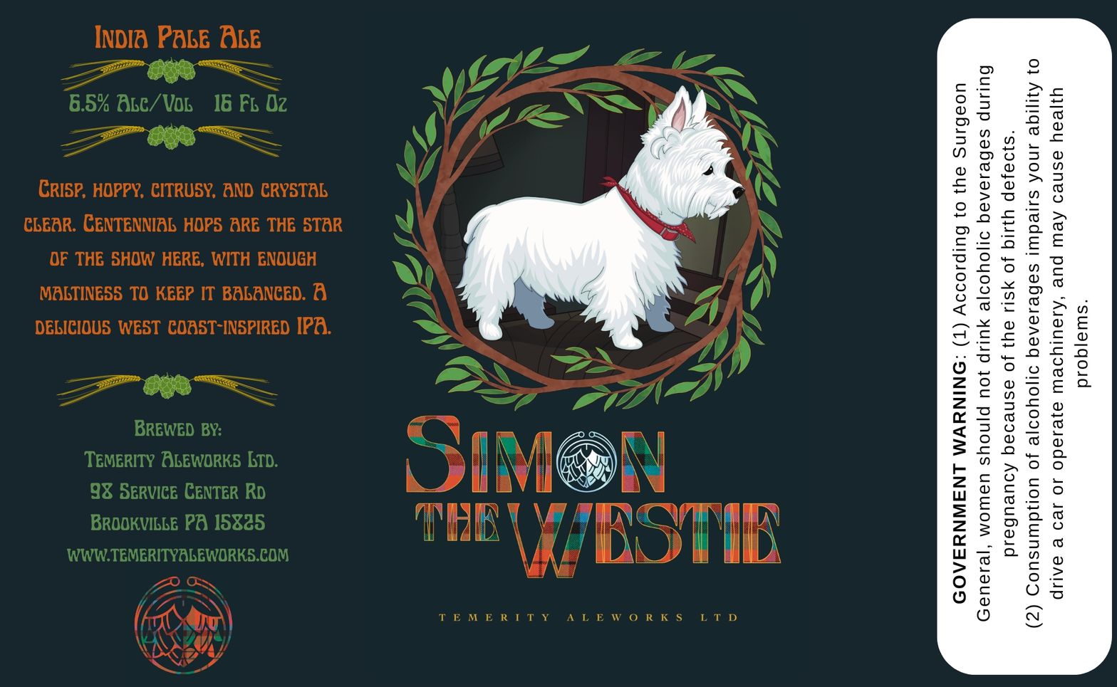 Simon The Westie label