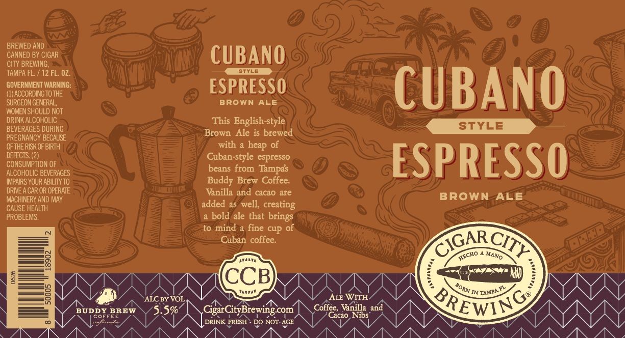 Cubano Style Espresso label