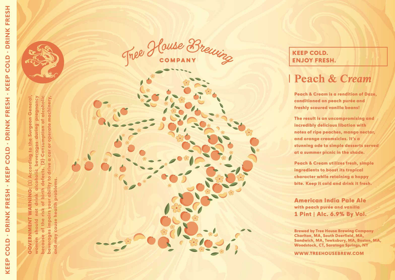 Peach & Cream label