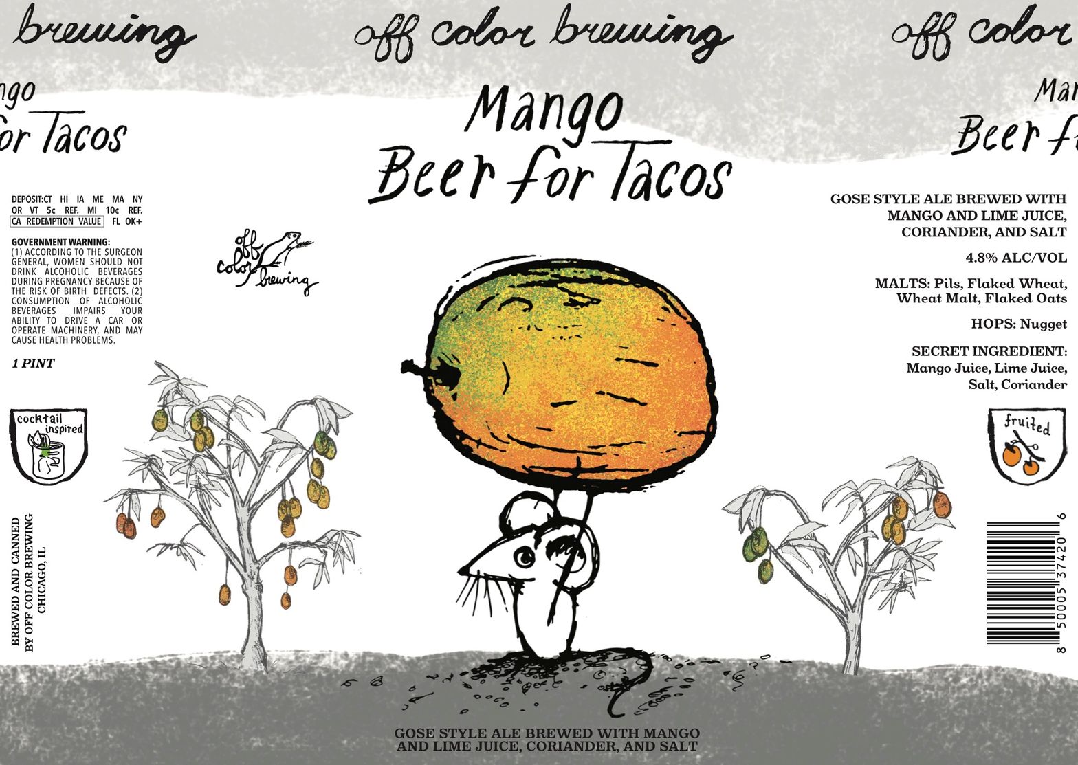 Mango Beer For Tacos label