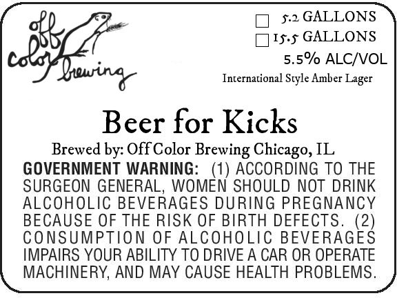 Beer for Kicks label