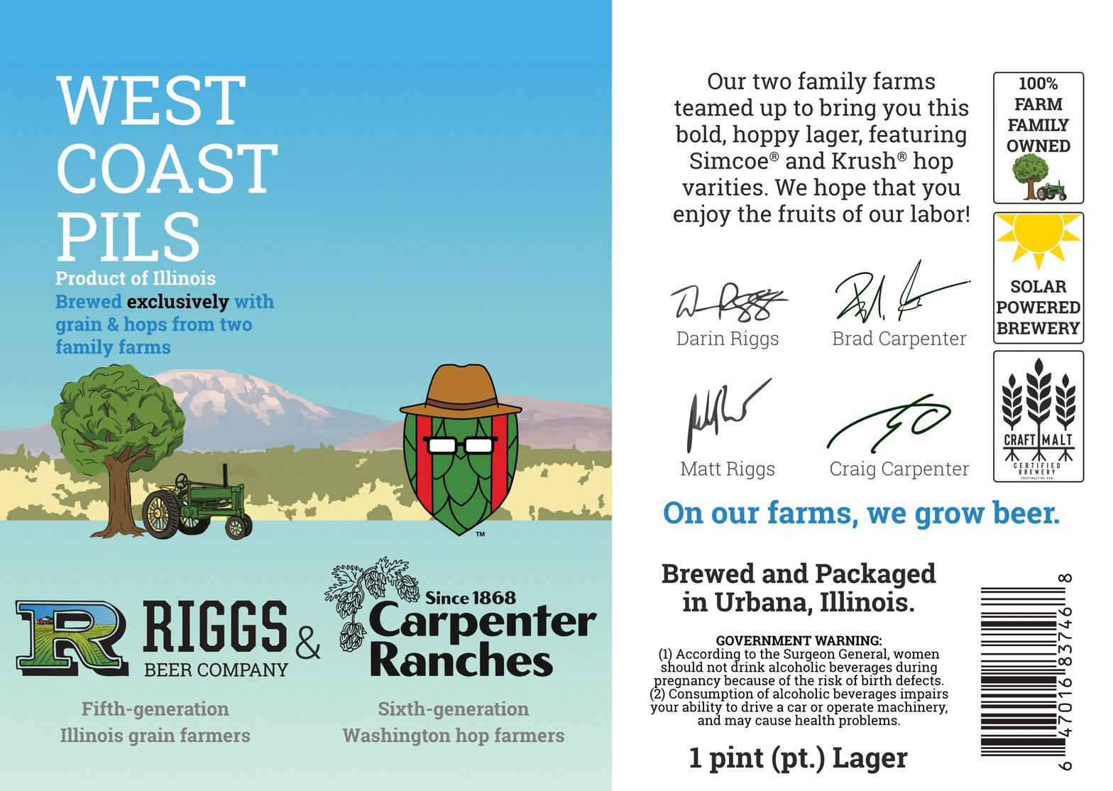 West Coast Pils label