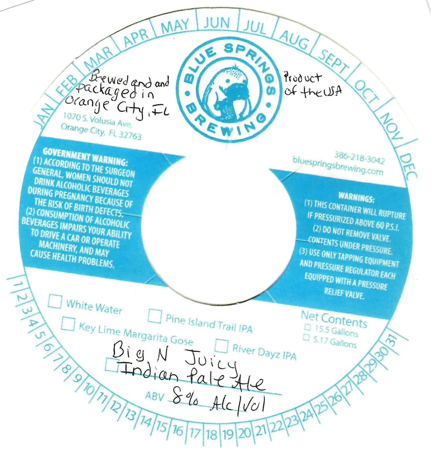 Big N Juicy Indian Pale Ale label