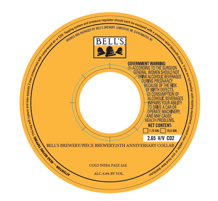 Bell's Brewery/Piece Brewery 25th Anniversary Collab label