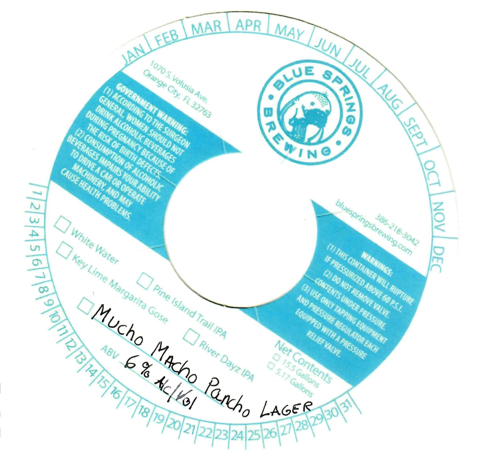 Mucho Macho Pancho Lager label