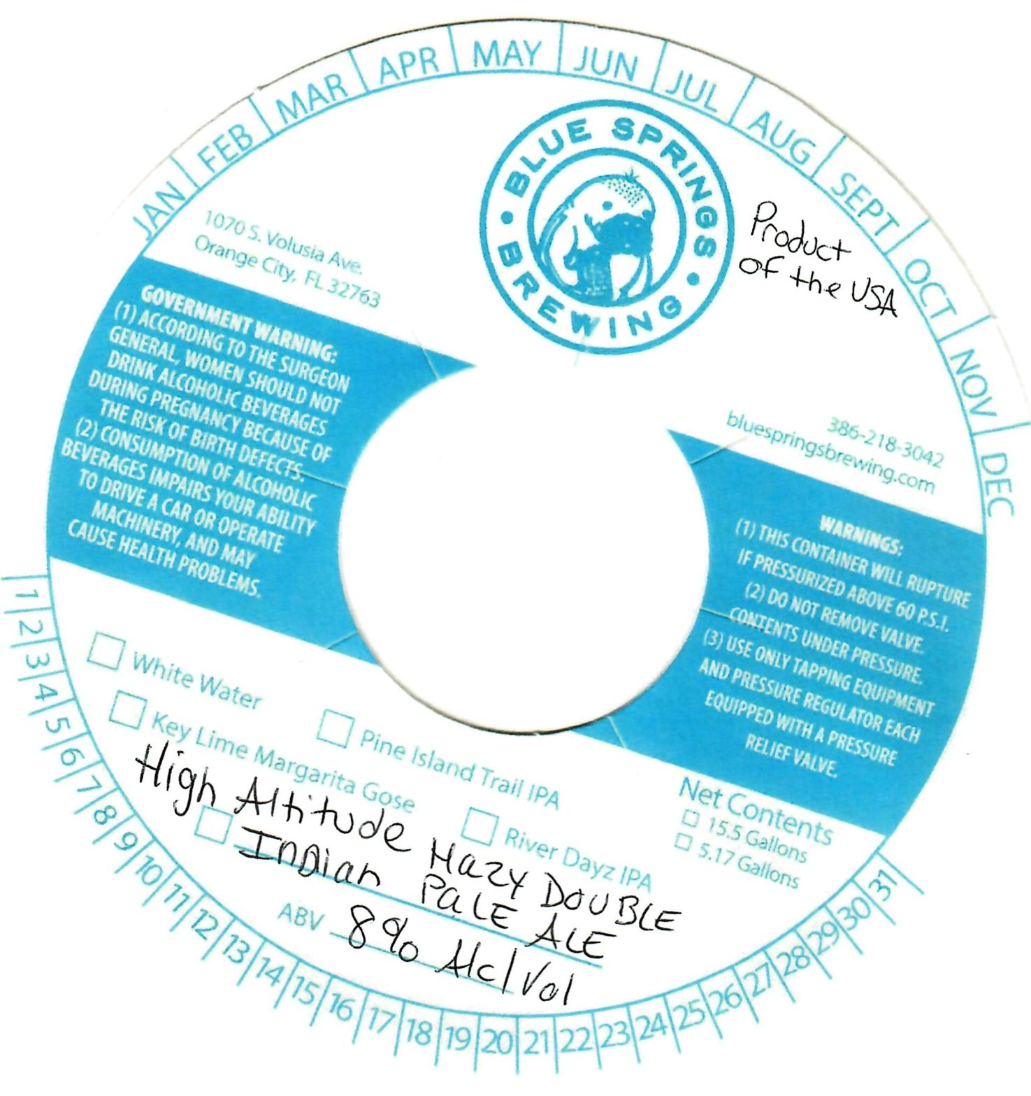 High Altitude Hazy Double Indian Pale Ale label