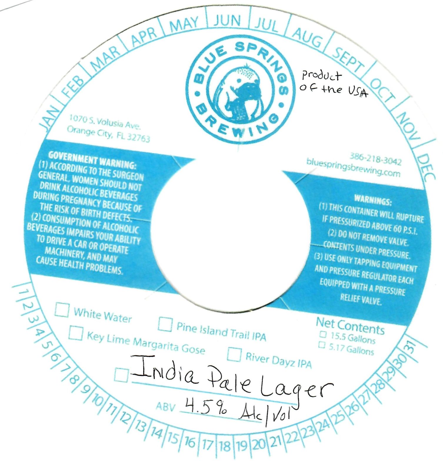 India Pale Lager label
