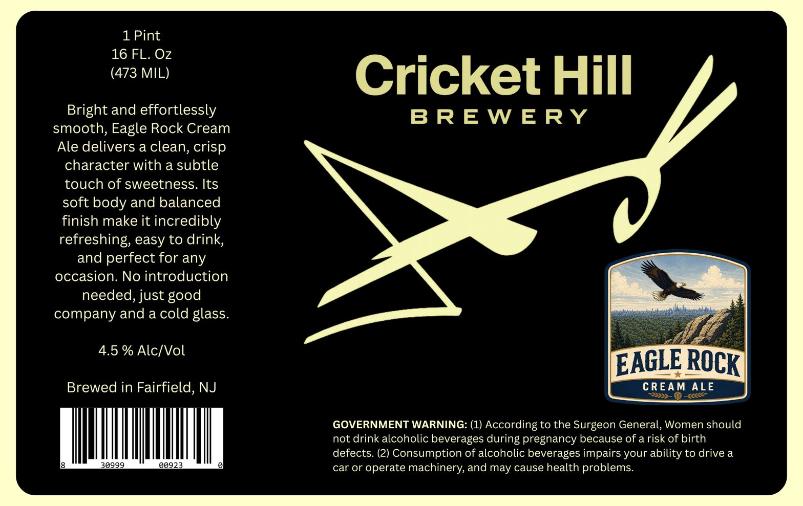 Eagle Rock Cream Ale label