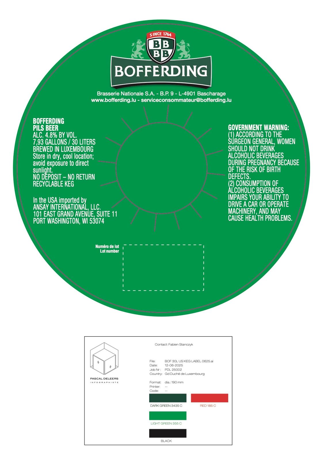 Bofferding Pils label