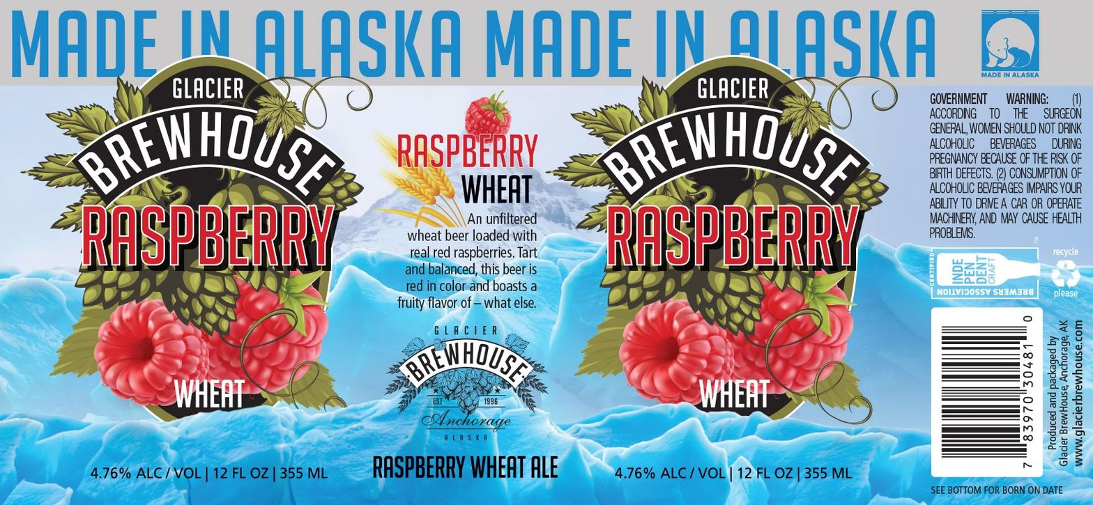 Glacier Brewhouse Raspberry Wheat label