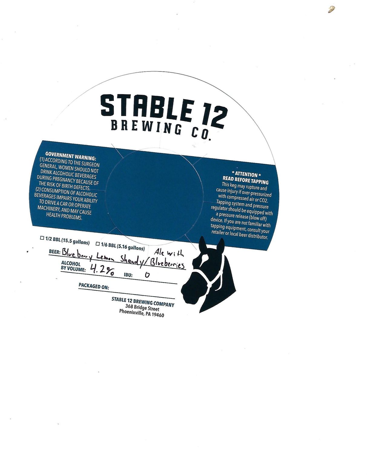 Blueberry Lemon Shandy label