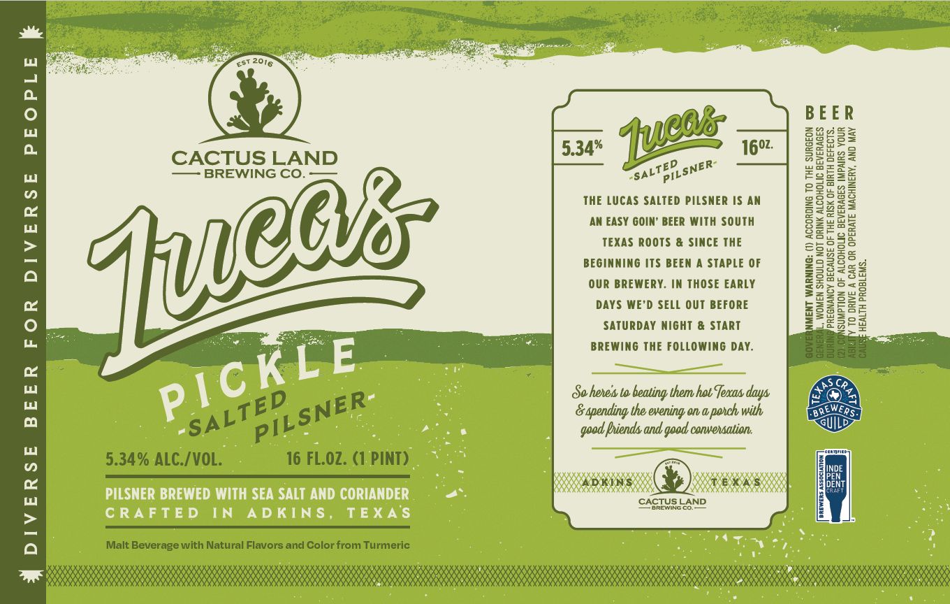 Lucas Pickle Salted Pilsner label