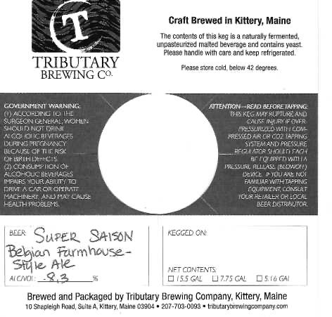 Super Saison Belgian Farmhouse-Style Ale label