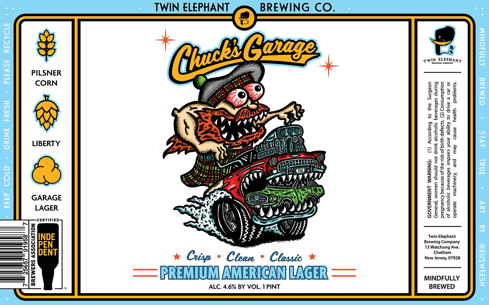 Chuck's Garage label
