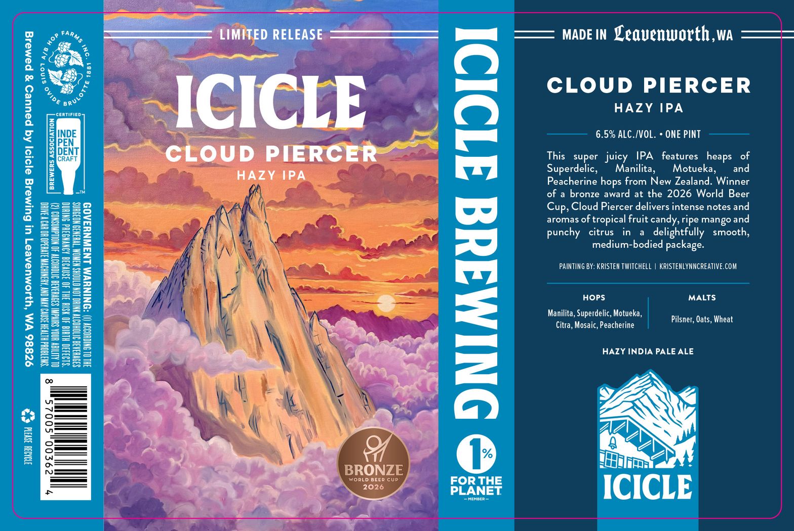 Cloud Piercer Hazy IPA label